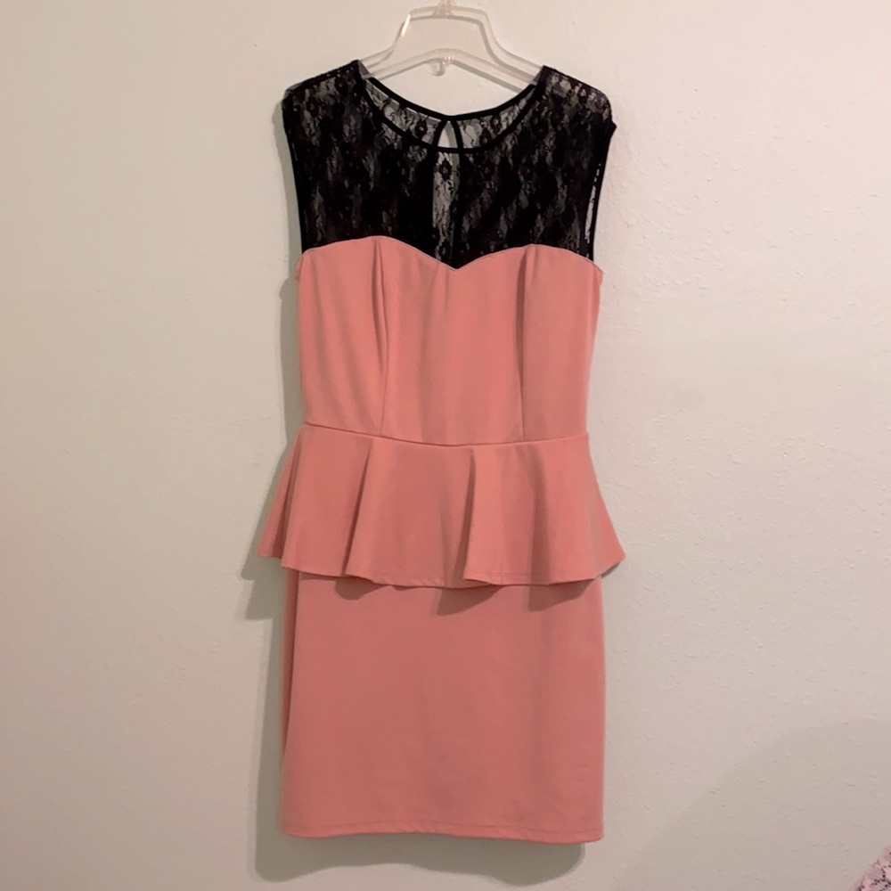 Baby pink office dress